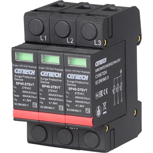 Overspenningsvern 3P type 2 pluggbar 275V
