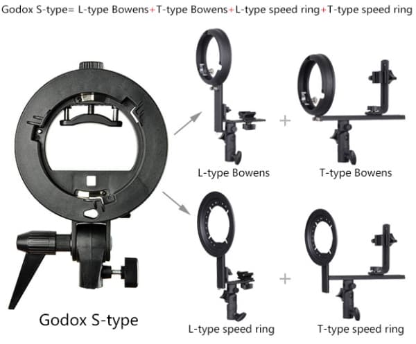 Godox S-type, 55 mm, 150 mm, 220 mm, 410 g
