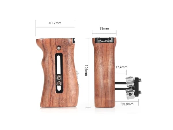 SmallRig HSN2093C, Håndtak, Sort, Tre, Aluminium, Rosen-tre, 1/4-20", 105 mm, 69 mm