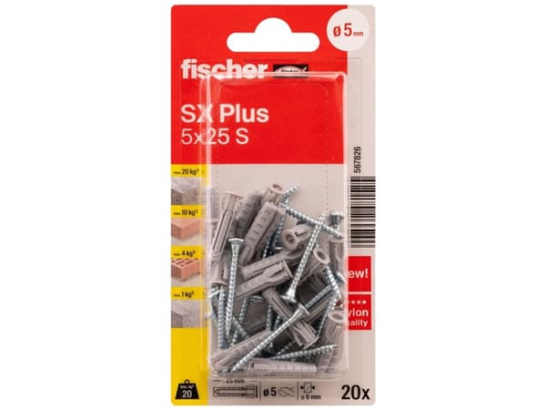 Fischer saksalainen tappi SX Plus SXPlus5x25SK(VE20) (567826)