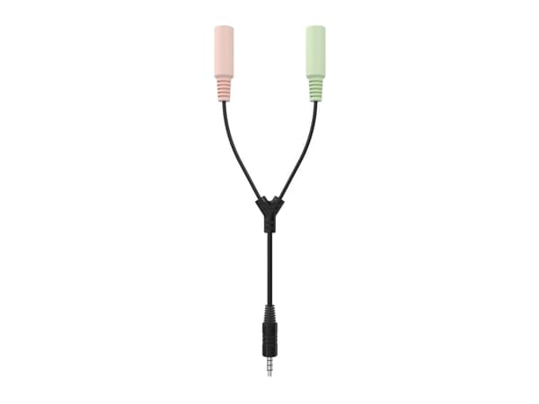 Sinox headset adapter. 0,2m. Sort