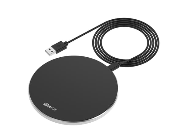 Sinox PRO trådløs 10W opladerplade. 1m. Sort