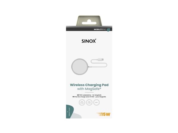 Sinox PRO trådløs 15W iPhone Magsafe® oplader. 1m. korkeus