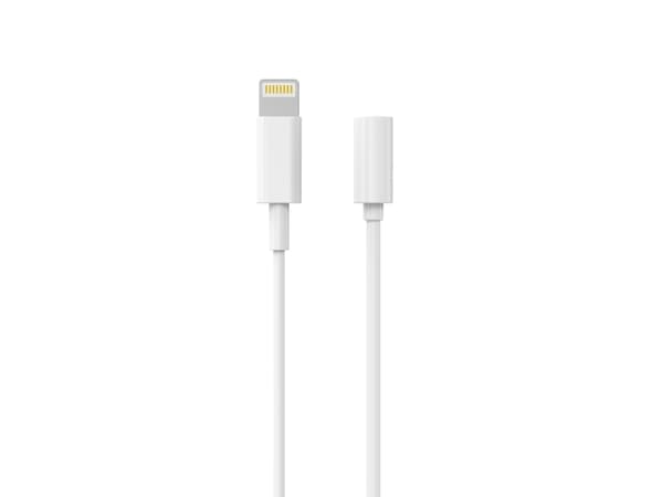 Sinox PRO Lightning Jack adapter m/original Apple™ chip. 0,15m. Hvid