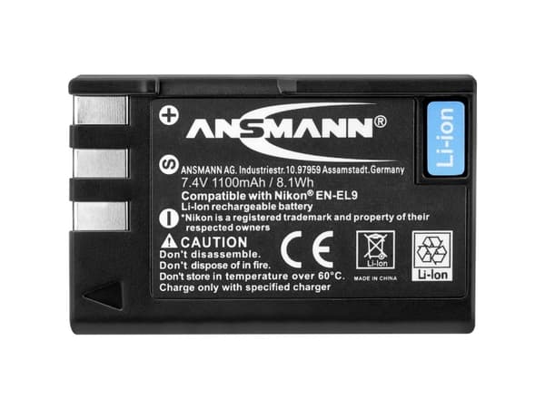 Ansmann A-Nik ENEL9, Nikon, 1300 mAh, 7,4 V, Lithium-Ion (Li-Ion)