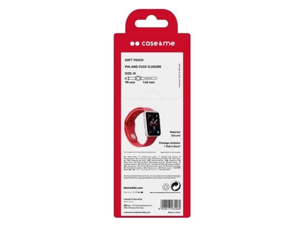 SBS silikone urrem til Apple Watch 42/44/45/49mm. Rød