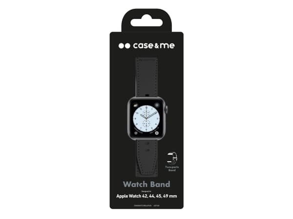 SBS Eco Leather urrem til Apple Watch 42/44/45/49mm. Sort