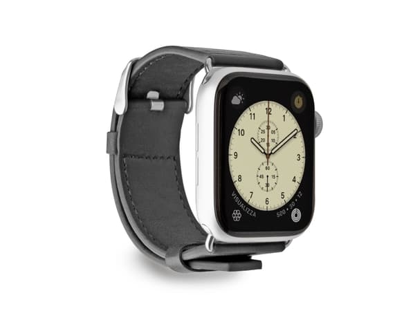 SBS Eco Leather urrem til Apple Watch 42/44/45/49mm. Sort