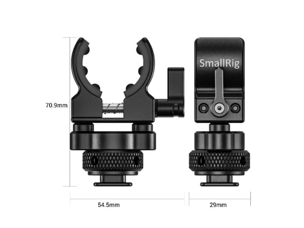 SmallRig BSM2352, Blixtskofäste, Svart, Gjuten aluminium, Silikon, 54,5 mm, 29 mm, 70,9 mm