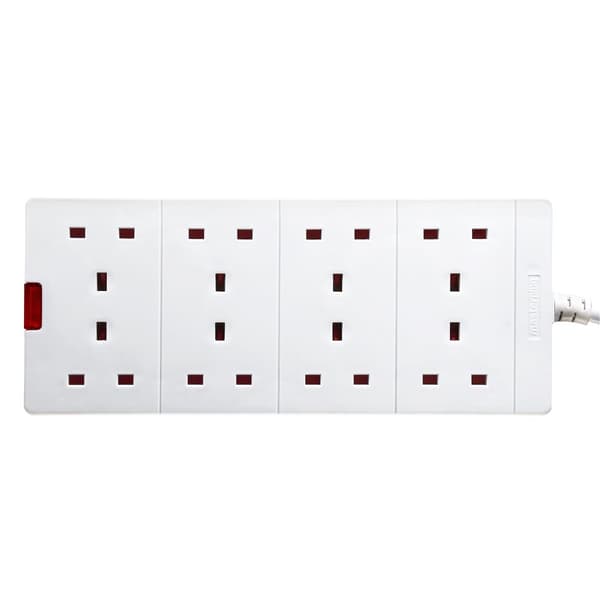 Masterplug 8 Gang Extension Lead White One Size