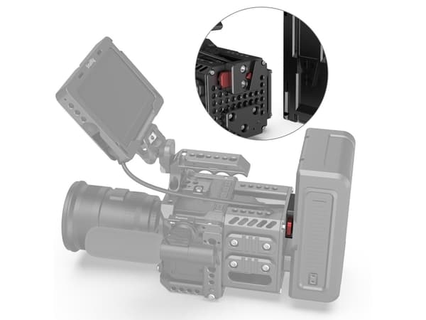 SmallRig MD2801B, Quick release mount, Black, Aluminium, 1/4-20", 1 x Female V-Dock 1 x Male V-Lock 1 x Spanner, 52 mm