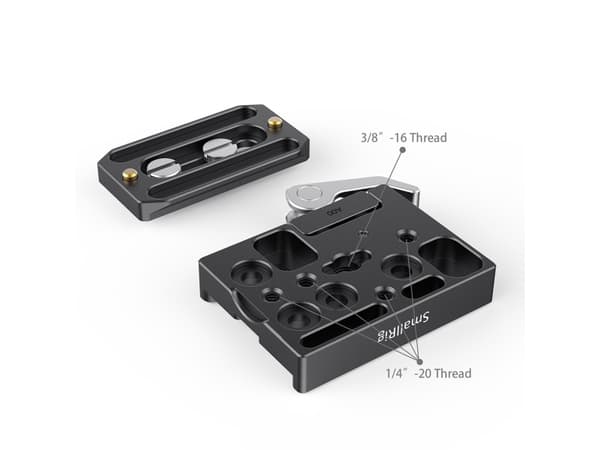 SmallRig 2144B, snabbfäste, Sort, Aluminium, 1/4, 3/8", Kina, 1 x 2144 4 x 1/4"-20 skruv 1 x 3/8"-16 skruv 2 x sexkantsnyckel