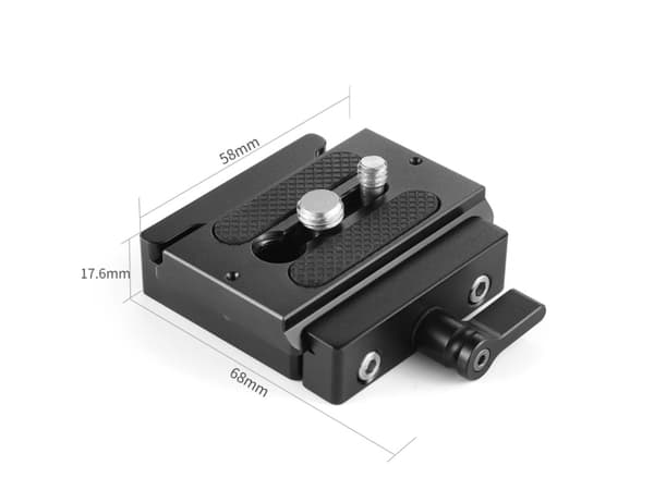 SmallRig DBC2280, Quick release mount, Black, Aluminium, 1/4-20, 3/8-16", 1 x Base Kit 2280 1 x Hex Spanner, 68 mm