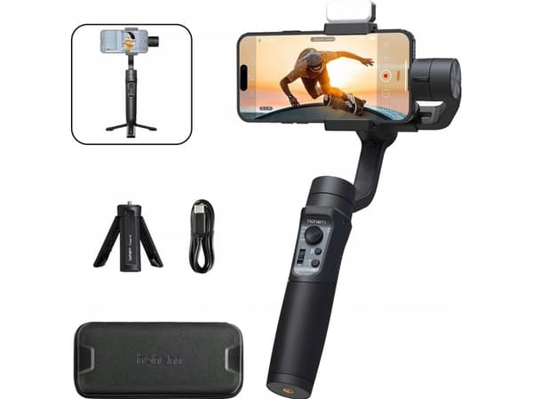 Gimbal Hohem Gimbal 3-os. Stabilisator Do Telefonu / Smartfona + Lampa Led / Hohem Isteady Mobile+ Kit 2024