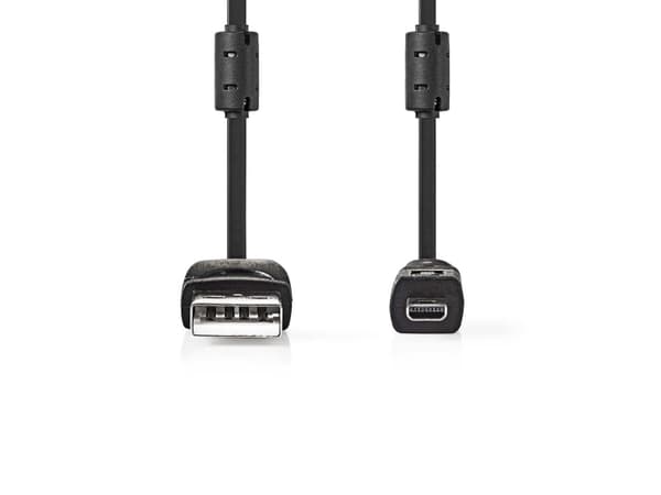 Nedis CCGL60810BK20, 2 m, Sort, USB-A, UC-E6 8-Pins, Hankjønn/hankjønn, Round
