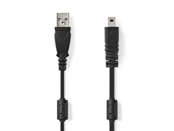 Nedis CCGL60810BK20, 2 m, Sort, USB-A, UC-E6 8-Pins, Hankjønn/hankjønn, Round