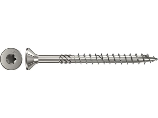 Fischer 40568 Spånplade-skrue 5.0 mm 80 mm Sekskant Rustfrit stål 100 stk