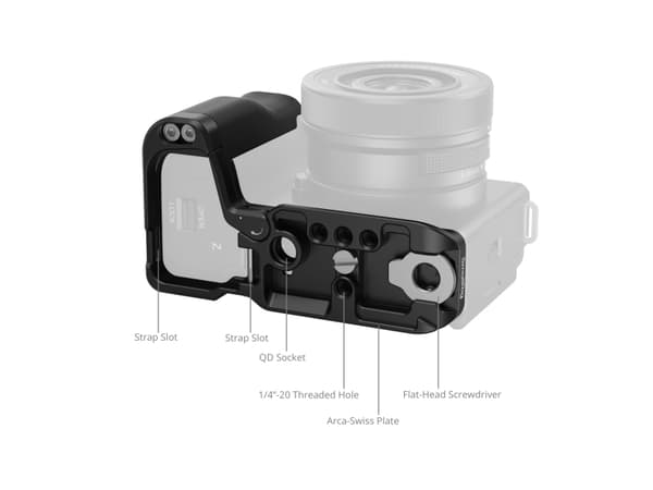 SmallRig 4778, Monteringsplate, Sort, Aluminium, Silikon, Rustfritt stål, 1/4-20", Sony ZV-E10 II, 115,1 mm