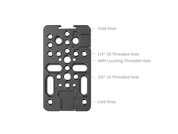 SmallRig 4887, Cheese plate, Black, Aluminium, 1/4-20, 3/8-16", 90 mm, 50 mm