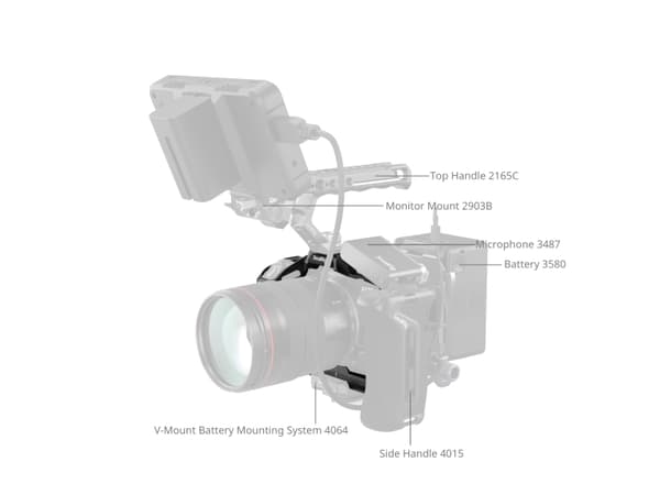 SmallRig 4975, 153 mm, 74 mm, 115,5 mm, 183,6 g, 180 mm, 129,5 mm