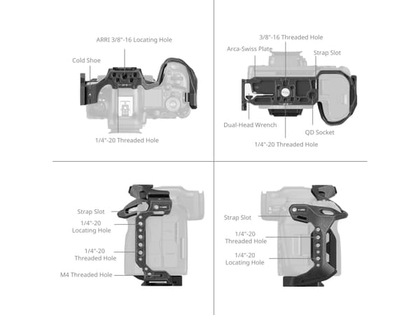 SmallRig 4975, 153 mm, 74 mm, 115,5 mm, 183,6 g, 180 mm, 129,5 mm