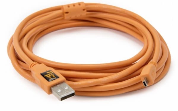 Tether Tools TetherPro USB 2.0 A to Mini-B 8 pin 15' ORG