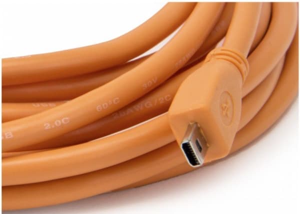 Tether Tools TetherPro USB 2.0 A to Mini-B 8 pin 15' ORG