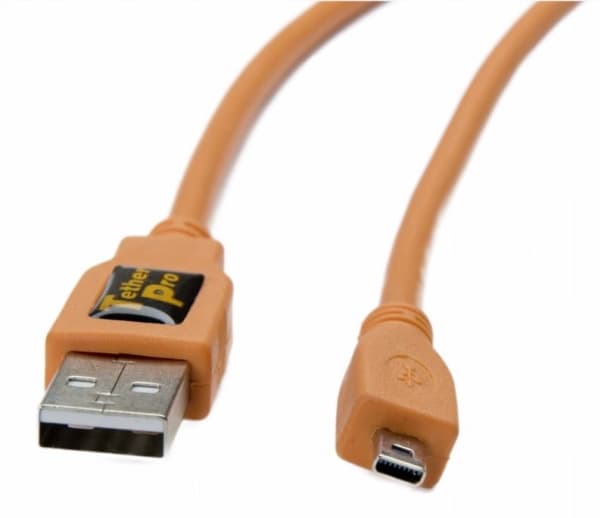 Tether Tools TetherPro USB 2.0 A to Mini-B 8 pin 15&#039; ORG