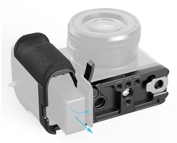 SmallRig 5061, Håndtak, Sort, Aluminium, Silikon, 1/4-20", Sony Alpha 6700, L-Shape Mount Plate with Silicone Handle x 1, Flat Head Wrench x 1, Allen