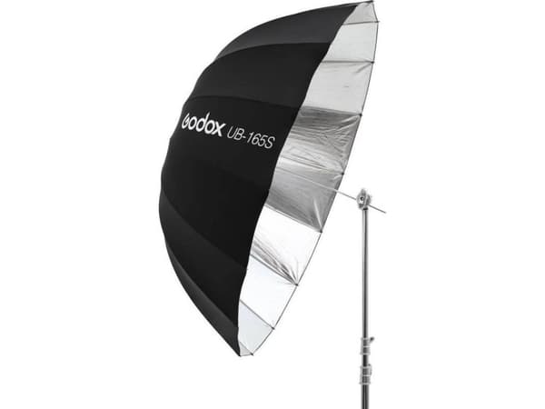 GODOX studiosett Godox UB-165S parabolsk sølv fotografi studio paraply 165cm