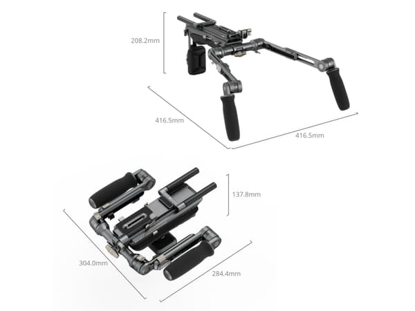 SmallRig SR007 Pro, Akrylonitril-butadien-styren (ABS), Aluminium, Skum, Polykarbonat (PC), Polyuretan (PU), Silikon,..., Sort, 416,5 mm, 416,5 mm, 2