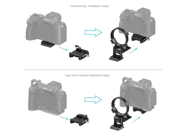 SmallRig 4244, Asennuslevy, Musta, Alumiini, Ruostumaton teräs, 1/4-20, 3/8-16", M4, Sony Alpha 7 III / Alpha 7 IV / Alpha 7R III / Alpha 7R IV / Alp