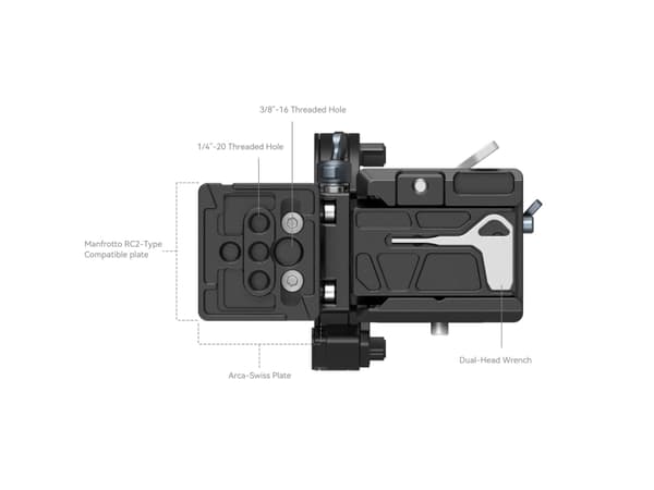 SmallRig 4244, Asennuslevy, Musta, Alumiini, Ruostumaton teräs, 1/4-20, 3/8-16", M4, Sony Alpha 7 III / Alpha 7 IV / Alpha 7R III / Alpha 7R IV / Alp