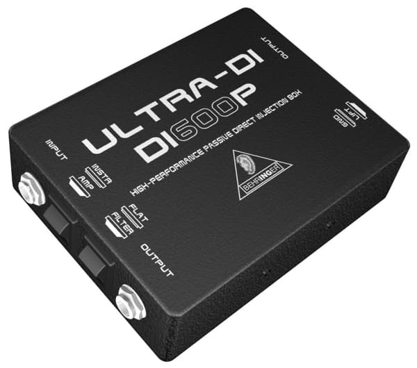 Behringer ULTRA-DI DI600P, 1/4" TS, Balanced XLR, 300 g, 35 x 95 x 128 mm, 0,003%