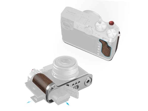 SmallRig 5265 L-Shape Mount Plate with Wooden Handle for FUJIFILM GFX100RF Sidabrinis