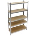 Miniatyrbild 2 av 7: ECD Germany 2 stycken verkstadshylla kraftig hylla - 180x90x40 cm - galvaniserad - lastbar upp till 750 kg - 5 MDF-paneler - förvaringshylla