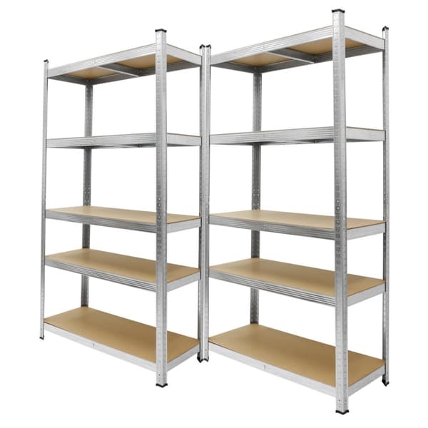 ECD Germany 2 stycken verkstadshylla kraftig hylla - 180x90x40 cm - galvaniserad - lastbar upp till 750 kg - 5 MDF-paneler - förvaringshylla ECD Germany 2 stycken verkstadshylla kraftig hylla - 180x90x40 cm - galvaniserad - lastbar upp till 750 kg - 5 MDF-paneler - förvaringshylla