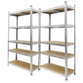 Miniatyrbild 1 av 7: ECD Germany 2 stycken verkstadshylla kraftig hylla - 180x90x40 cm - galvaniserad - lastbar upp till 750 kg - 5 MDF-paneler - förvaringshylla