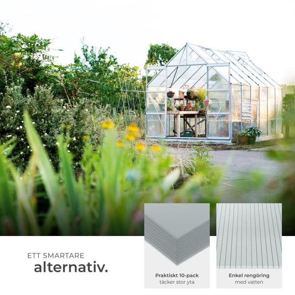 10 kanalplastskivor Shiny av polykarbonat, kapningsbara - 121 x 60,5 x 0,38 cm