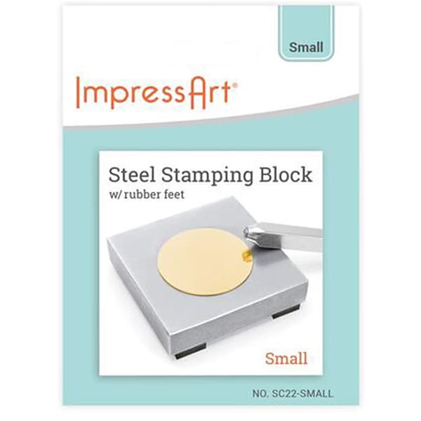 Metallblock med fötter till prägel-stämplar - 5,5 x 5,5 cm