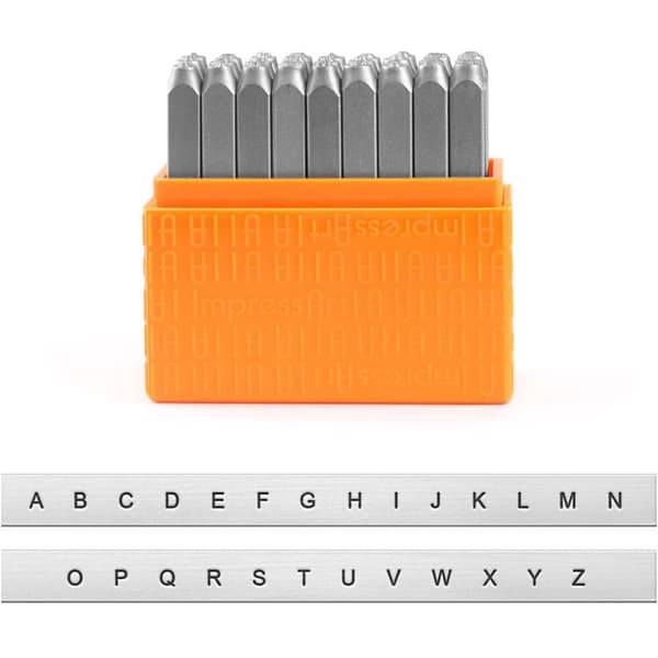 Prägelstämplar - 3 mm - Stora bokstäver Raka - 27 st