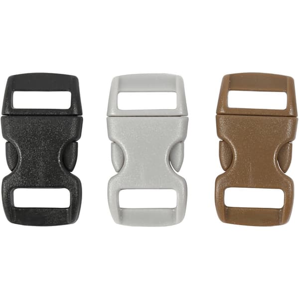 Klicklås till Paracord - 15x29 mm - Grå, SVart, Brun 100 st