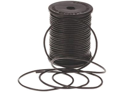 Läderrem/Lädersnöre, rund, 2 mm, 22,5 meter, Svart