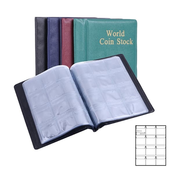 Valutamyntalbum Myntvalutasamling Binder Lommemynt - Rød