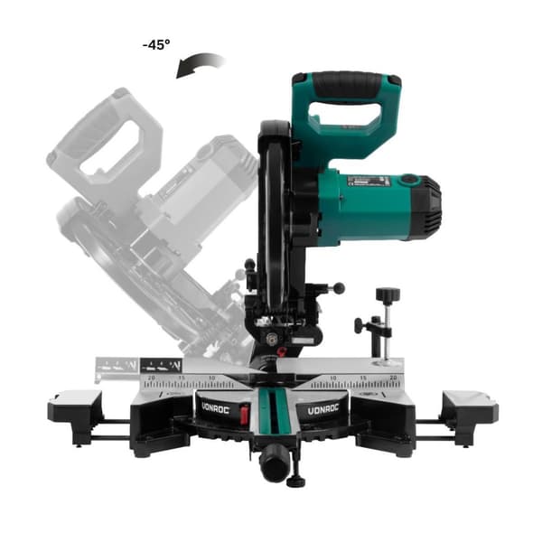 VONROC PRO Glidande kap och geringssåg – 255mm – Multi-material | Med laser och LED-ljus