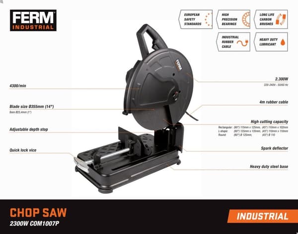 FERM COM1007P Professionel - Kapsav 2300W – INDUSTRIAL