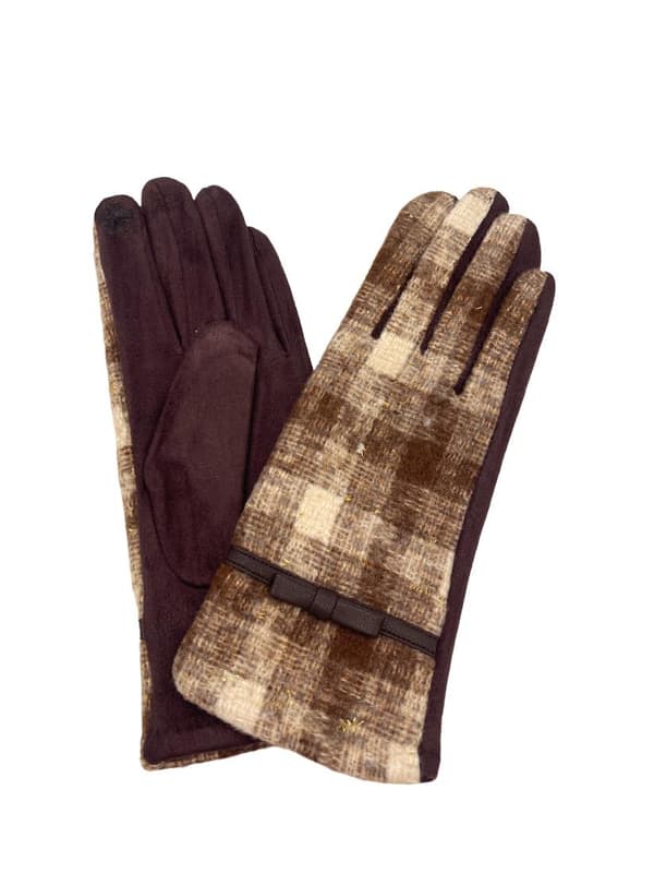 Oceane - Handskar GT725 Rutiga Brun One Size Oceane - Handskar GT725 Rutiga Brun One Size