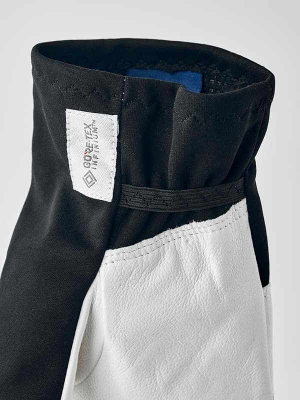 HESTRA LEATHER PULL OVER MITT Black, överdragshandskar turskidåkning skinn