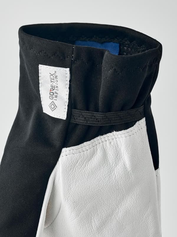 HESTRA LEATHER PULL OVER MITT Black, överdragshandskar turskidåkning skinn