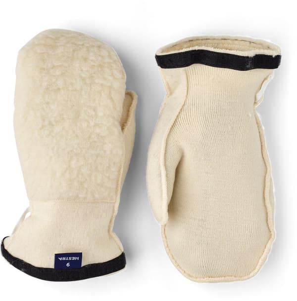 HESTRA HELI SKI WOOL LINER MITT Offwhite, Hestra Heli Ski tuminnerhandske ull storlek 7/S